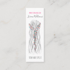 Minitarjeta De Visita Boda Boho simple Hair Estilista Flor romántica