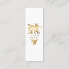 Minitarjeta De Visita Bodega dorada Elegante sumiller vinícola