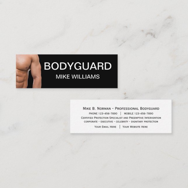 Minitarjeta De Visita Bodyguard Professional Compact Business Cards (Anverso / Reverso)