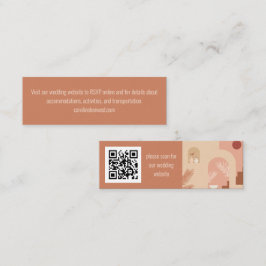 Minitarjeta De Visita Boho Modern Floral Terracotta Wedding RSVP QR Card