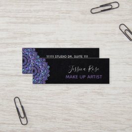 Minitarjeta De Visita Boho Purple Mandala Make Up Artists