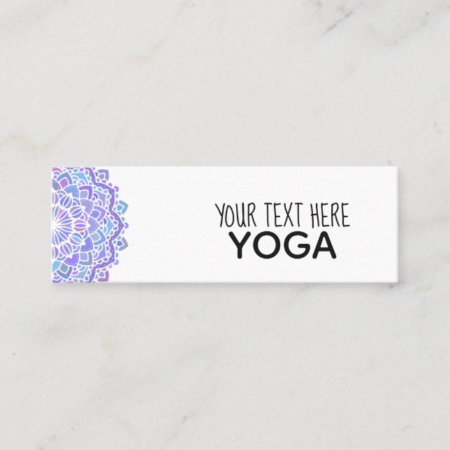 Minitarjeta De Visita Boho Purple Mandala Yoga (Anverso)