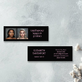 Minitarjeta De Visita Bold Black and Blush Pink 2 Photo