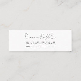 Minitarjeta De Visita boleto minimalista de rifa de pañales para la duch