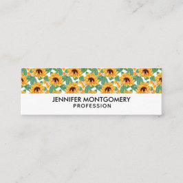 Minitarjeta De Visita Bonito Sunflower Patrón amarillo y verde