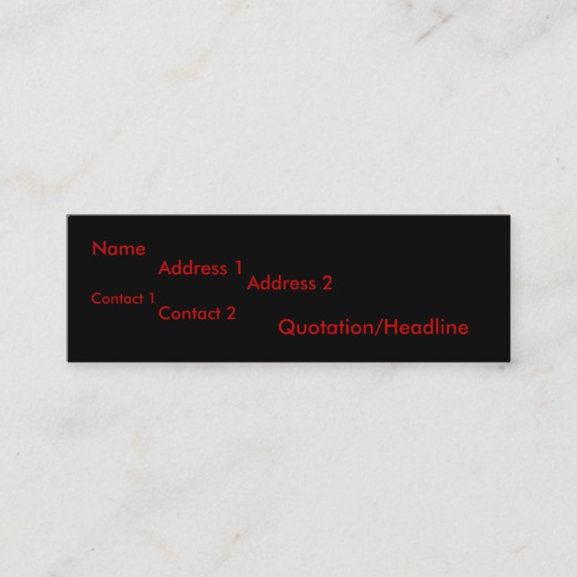 Minitarjeta De Visita Borde recto (Anverso)