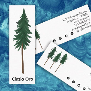 Minitarjeta De Visita Bosque natural único Minimalista simple de árbol d