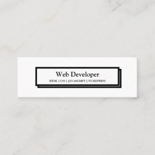 Minitarjeta De Visita Botón mínimo del sitio web blanco del desarrolla