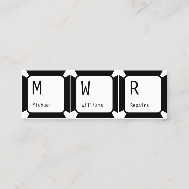 Minitarjeta De Visita Botones de teclado (Anverso)