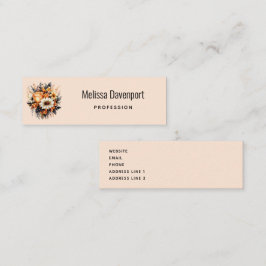 Minitarjeta De Visita Bouquet de flores grises amarillas naranjas