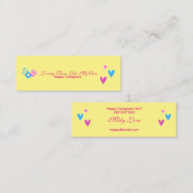 Minitarjeta De Visita Brillante y divertido para los cuidadores Veinticu (Anverso / Reverso)