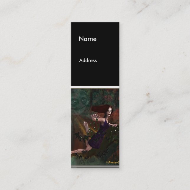 Minitarjeta De Visita Bruja y la luna (Anverso)