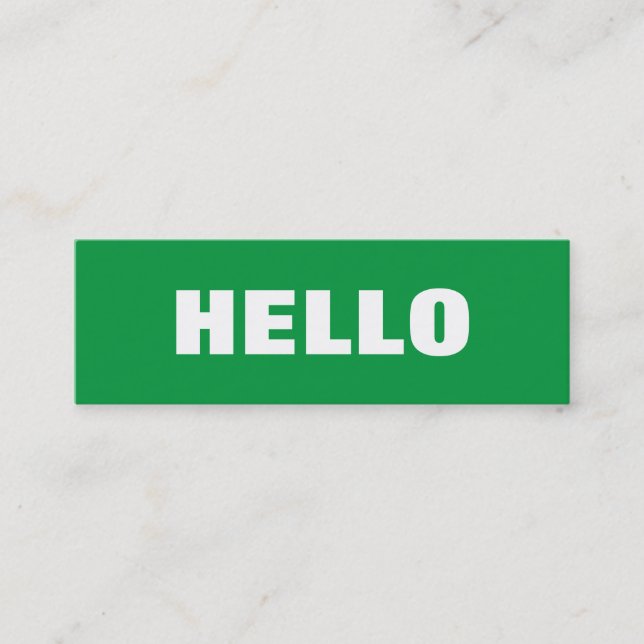 Minitarjeta De Visita Buenos días Profesional Blanco Verde Limpio Simple (Anverso)