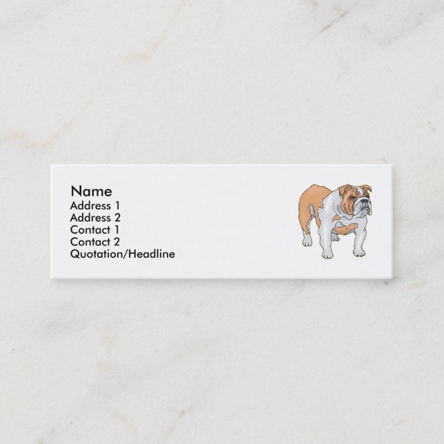 Minitarjeta De Visita Bulldog inglés (Anverso)