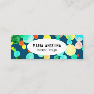 Minitarjeta De Visita Burbujas manchas acuáticas y puntos Círculos azul