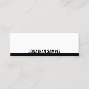 Minitarjeta De Visita BW Moderno Elegante Black Plain Profesional