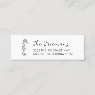 Minitarjeta De Visita Caballo de mar dibujado a mano moderno.