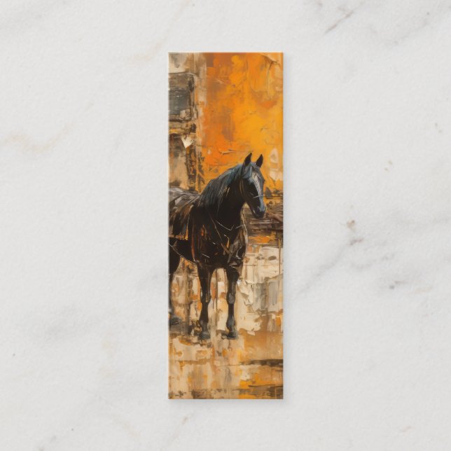 Minitarjeta De Visita Caballo majestuoso en el atardecer abstracto (Anverso)