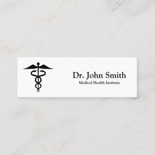 Minitarjeta De Visita Caducto médico personalizado negro (Anverso)