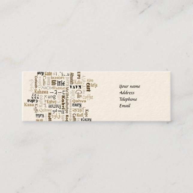 Minitarjeta De Visita Café (Anverso)