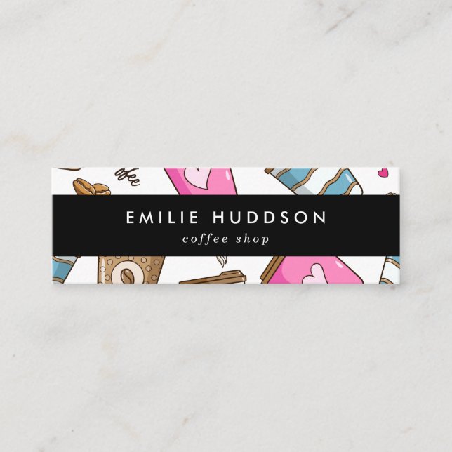 Minitarjeta De Visita Café, Café, Frijoles, Barista, Cafetería (Anverso)