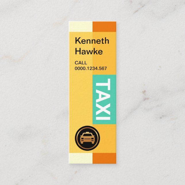 Minitarjeta De Visita Cajones transparentes con estilo de Moda Taxi (Anverso)