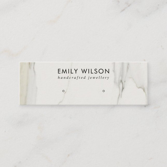 MINITARJETA DE VISITA CALACATTA MARBLE TEXTURA STUD EARRING PANPLAY (Anverso)