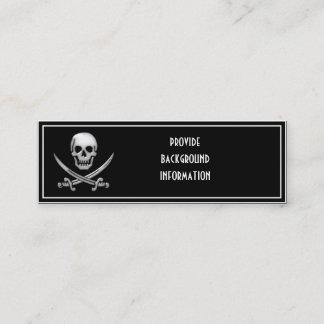 Minitarjeta De Visita Calavera pirata y cruces de espadas vidriosas