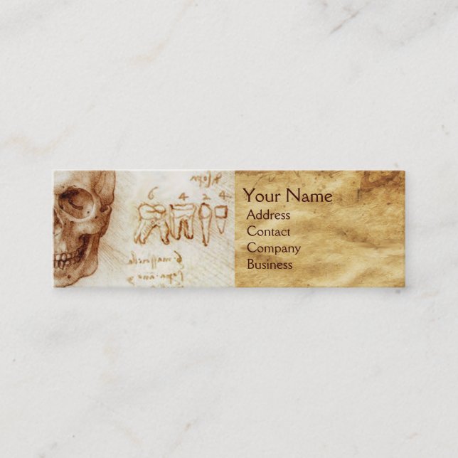 MINITARJETA DE VISITA CÁLCULO Y DIENTES, CLÍNICA DENTAL, MONOGRAMA DENTI (Anverso)