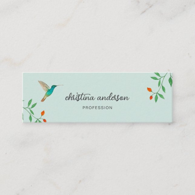 Minitarjeta De Visita California Hummingbird  Business Card (Anverso)