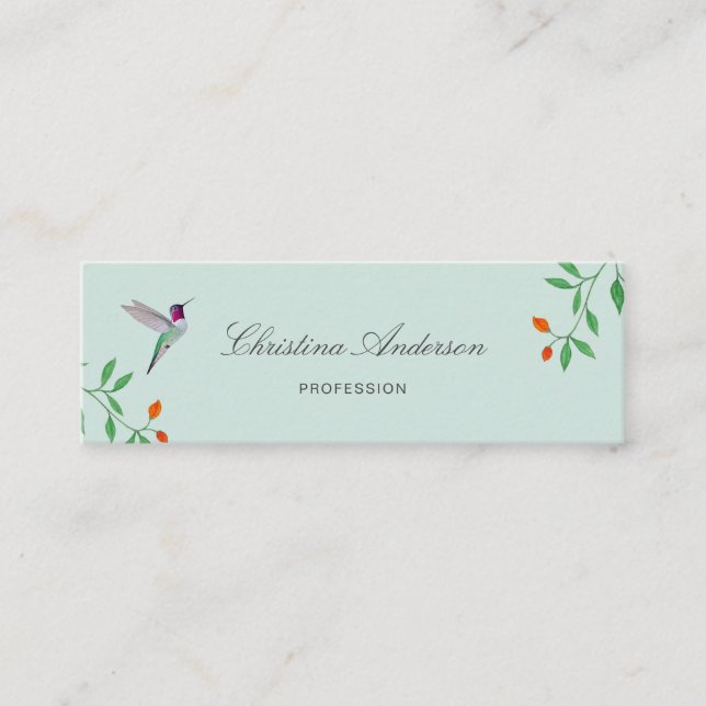 Minitarjeta De Visita California Hummingbird  Business Card (Anverso)