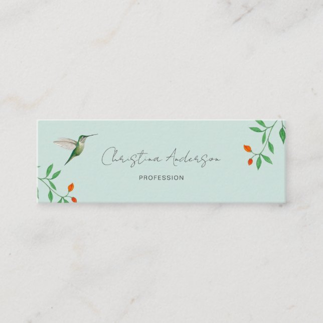Minitarjeta De Visita California Hummingbird  Business Card (Anverso)