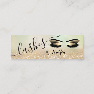 Minitarjeta De Visita Caligrafía de ojos de maquillaje de lujo Purpurino