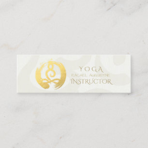 Minitarjeta De Visita Caligrafía de oro blanco Símbolo de Yoga Meditació