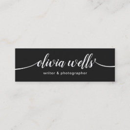 Minitarjeta De Visita Caligrafía moderna de escritura manuscrita negra
