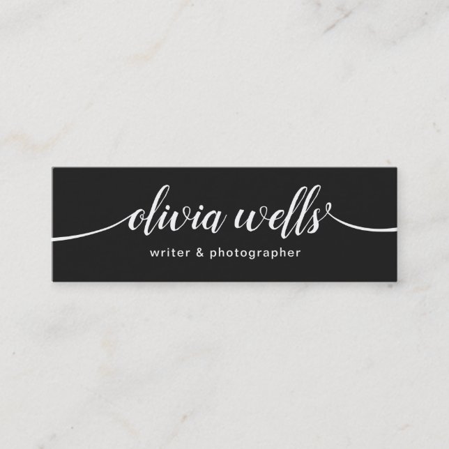 Minitarjeta De Visita Caligrafía moderna de escritura manuscrita negra (Anverso)