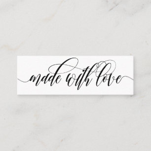 Minitarjeta De Visita Caligrafía rápida hecha con amor - Inserción de pr