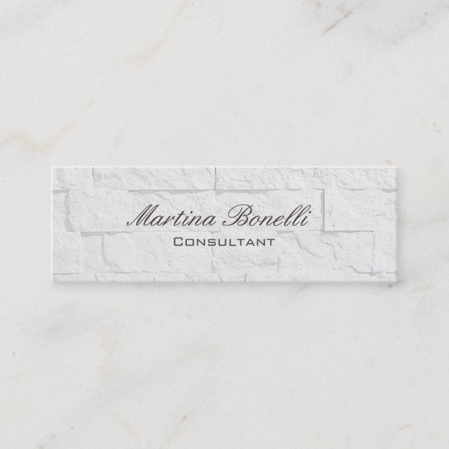 Minitarjeta De Visita Calligraphy Wall Brick Skinny Clear Business Card (Anverso)