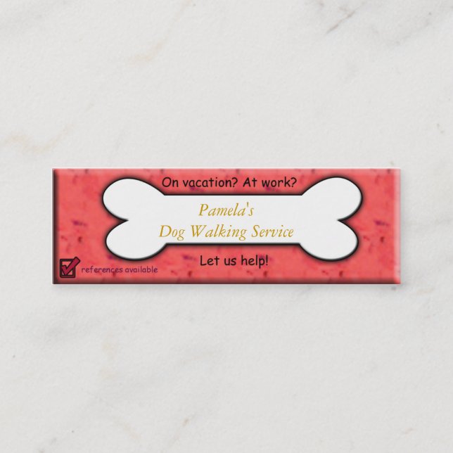 Minitarjeta De Visita caminante del perro (Anverso)