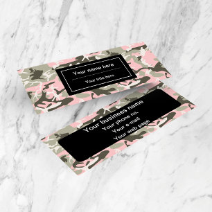Minitarjeta De Visita Camo rosa y verde, Camuflaje, Militar, Ejército