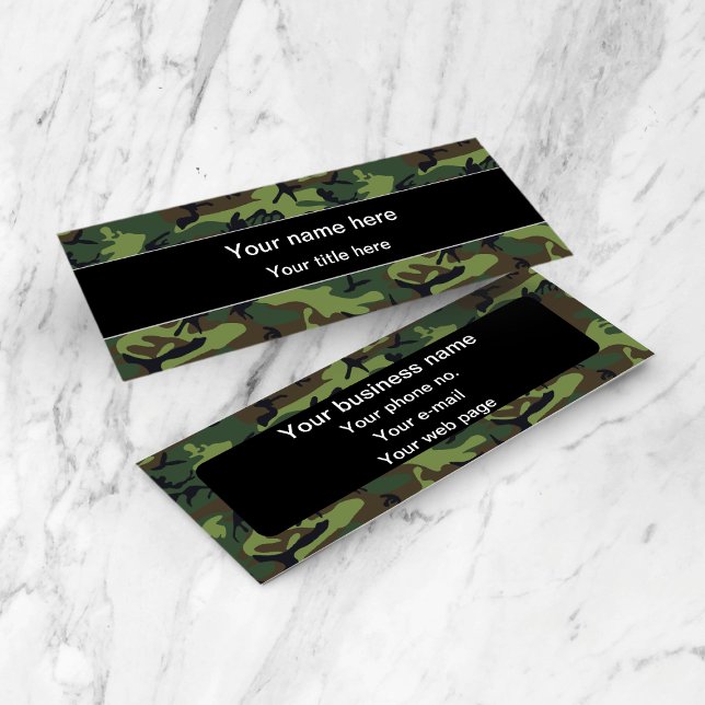 Minitarjeta De Visita Camo Verde, Camuflaje, Militar, Ejército (Subido por el creador)