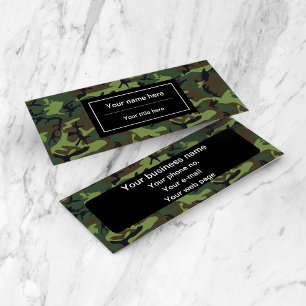 Minitarjeta De Visita Camo Verde, Camuflaje, Militar, Ejército