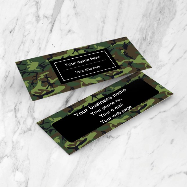 Minitarjeta De Visita Camo Verde, Camuflaje, Militar, Ejército (Subido por el creador)