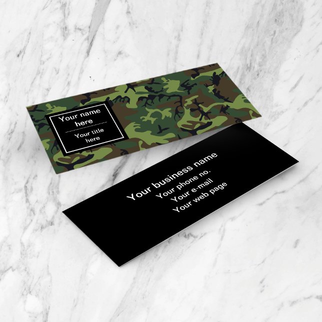 Minitarjeta De Visita Camo Verde, Camuflaje, Militar, Ejército (Subido por el creador)