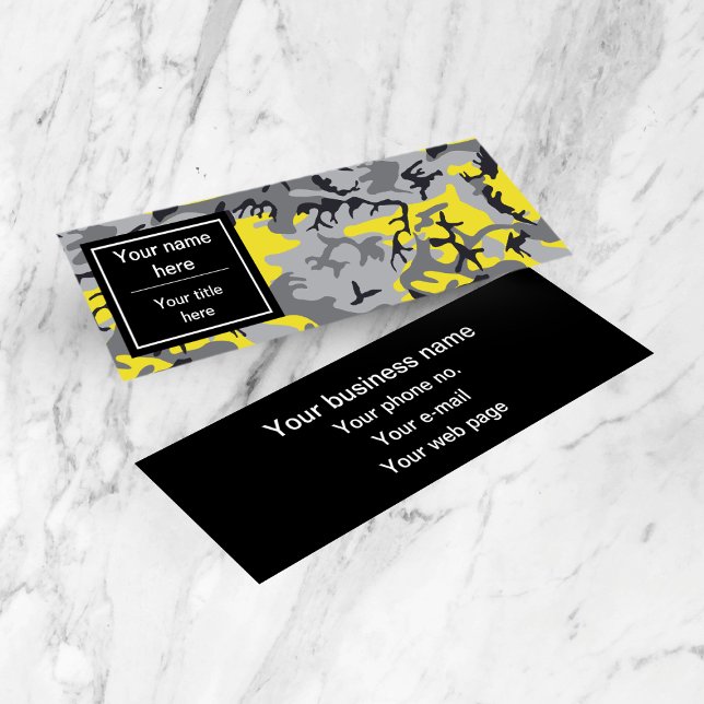 Minitarjeta De Visita Camuflaje amarillo y gris, ejército, ejército (Subido por el creador)