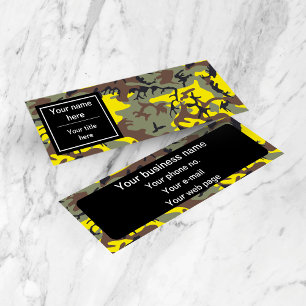 Minitarjeta De Visita Camuflaje Amarillo y Marrón, Camuflaje, Militar, E