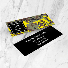 Minitarjeta De Visita Camuflaje amarillo y marrón, ejército