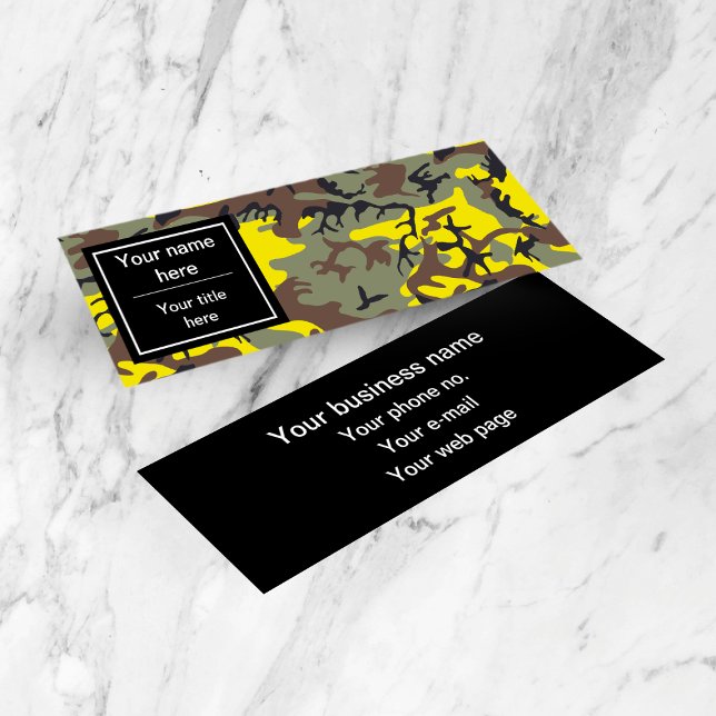 Minitarjeta De Visita Camuflaje amarillo y marrón, ejército (Subido por el creador)