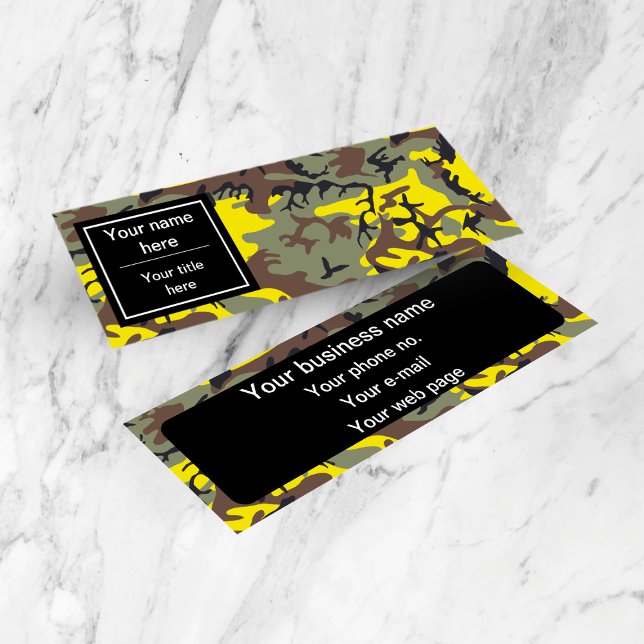 Minitarjeta De Visita Camuflaje amarillo y marrón, ejército (Subido por el creador)