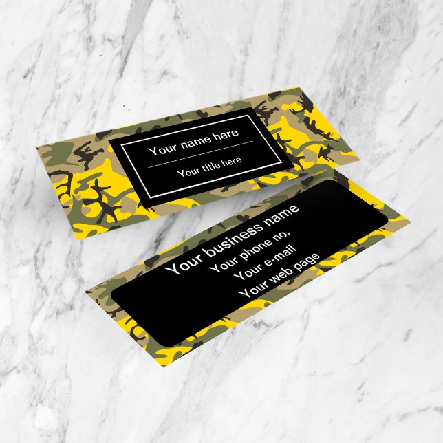 Minitarjeta De Visita Camuflaje amarillo y verde, ejército, ejército (Subido por el creador)